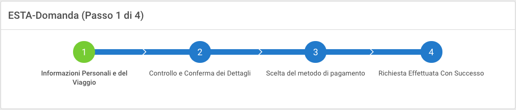 Informazioni personali modulo ESTA