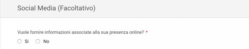 Informazioni sugli account social media del richiedente ESTA